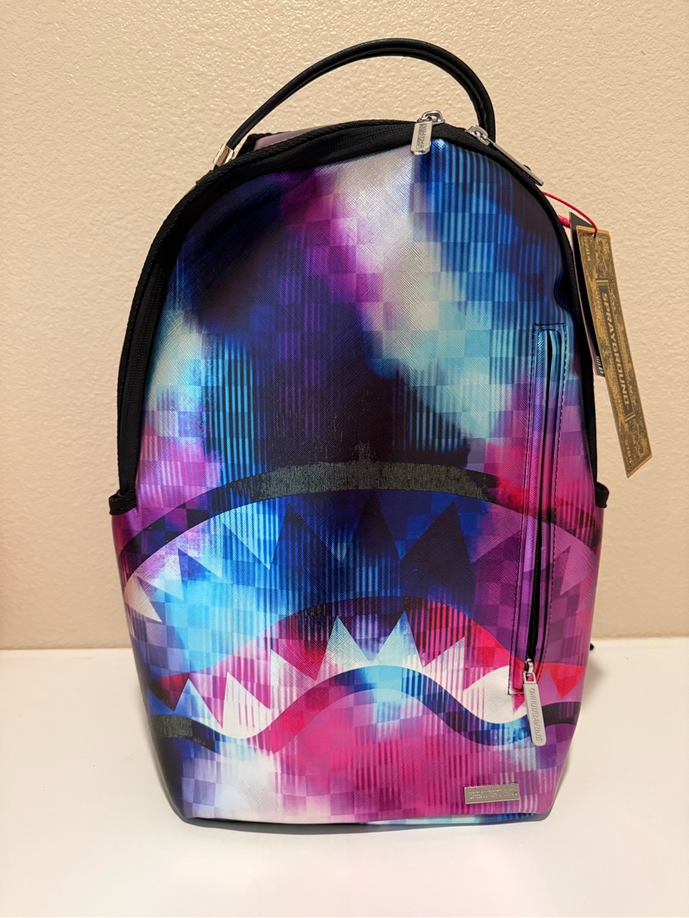 Sprayground  Geometric Shark-Print Women's Backpack - Multicolor